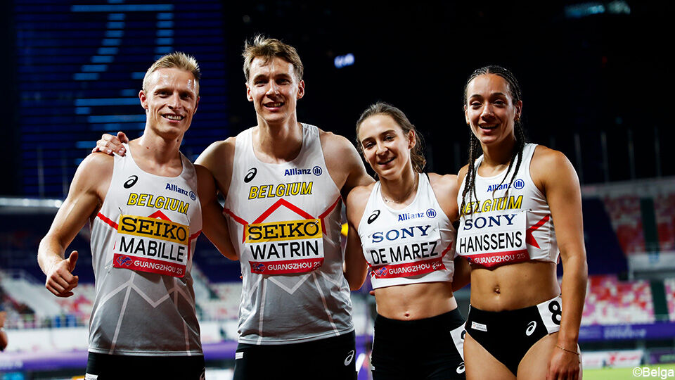Florent Mabille, Julien Watrin, Manon De Marez en Ilana Hanssens. Florent Mabille, Julien Watrin, Manon De Marez en Ilana Hanssens