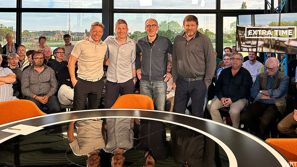 Wesley Sonck, Filip Joos, Franky Van der Elst en Hein Vanhaezebrouck